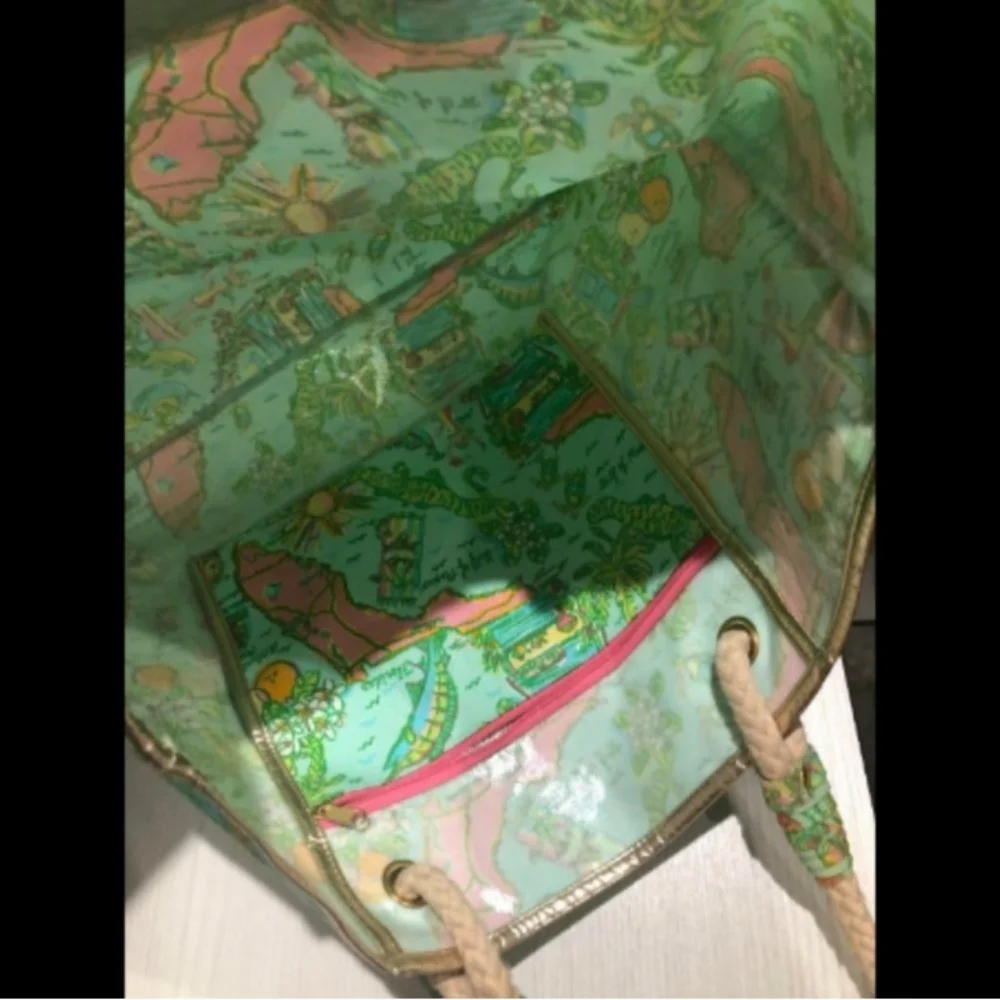 Lilly Pulitzer Rare Shoreline Florida Tote Bag One Size